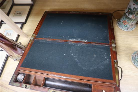 A George III mahogany writing slope by Gaimes width 52cm